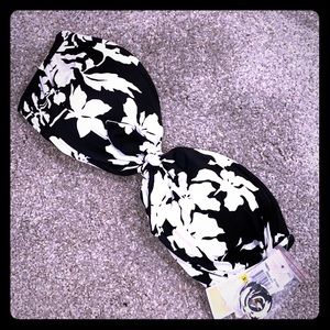 NWT Michael KORS floral bikini bandeau swim top M